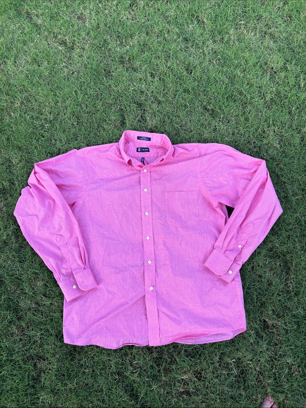 Chaps Men's Pink Button-Down Casual Shirt